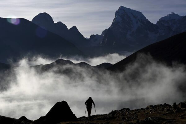 Climbing to the Rhenjo La Khumbu Nepal by Sujoy Das